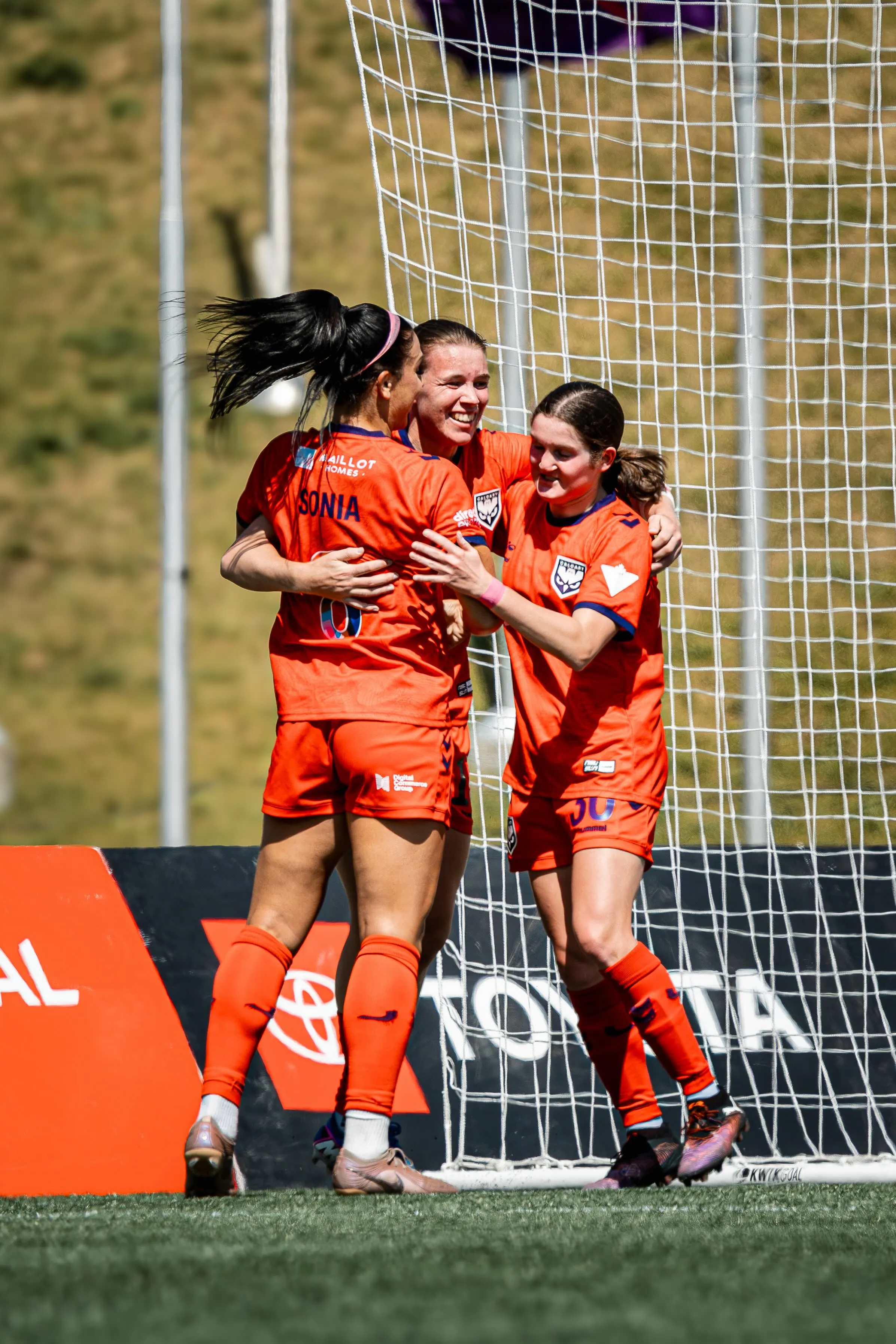 Wild FC players celebrate after a goal against Ottawa Rapid