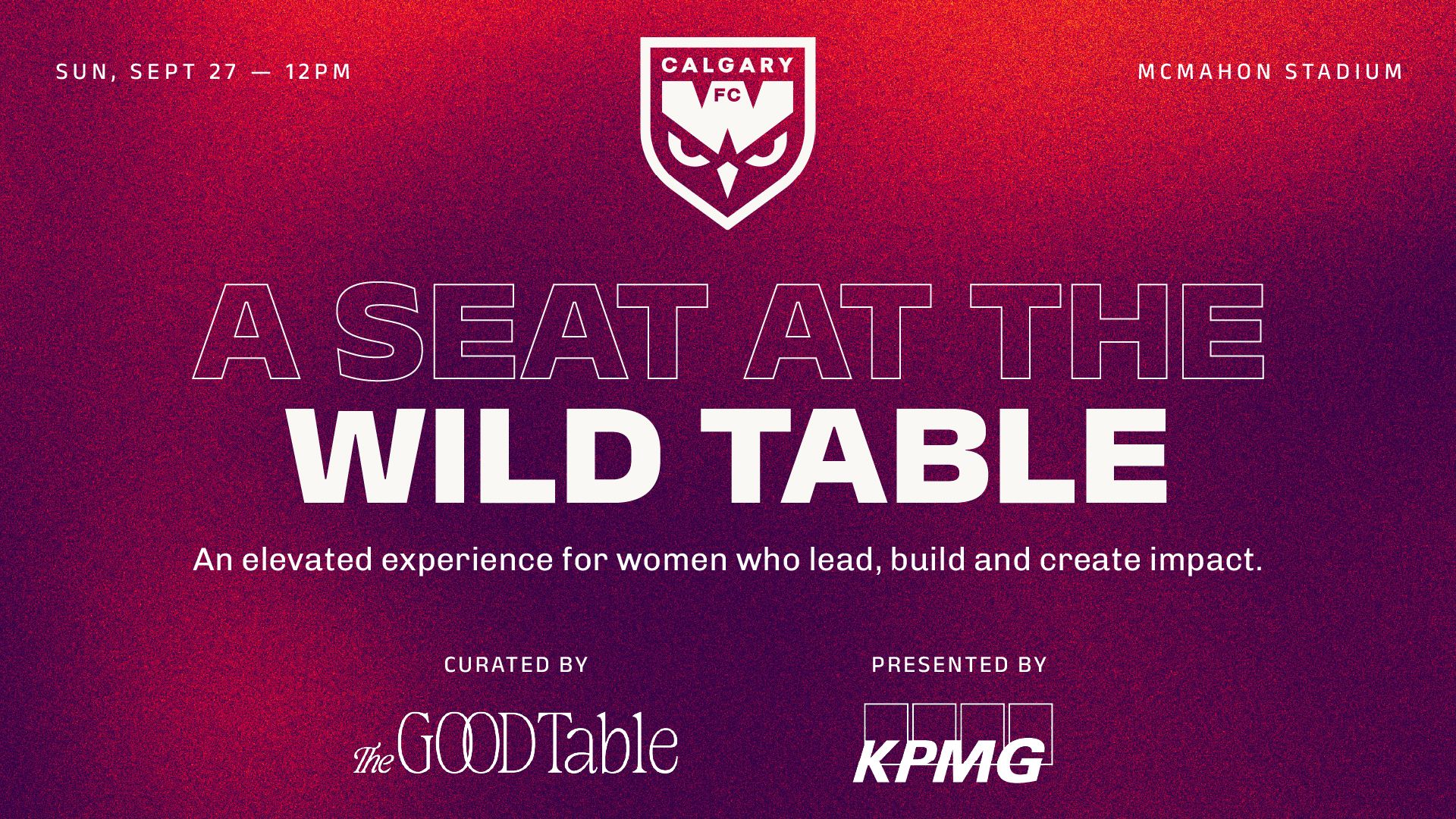 A Seat at the Wild Table, curated by The Good Table. Sunday, September 27 at 12 PM.